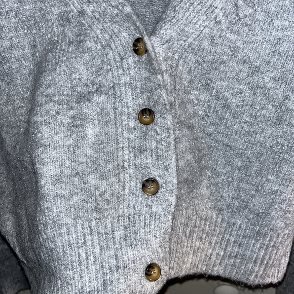 Love Tree gray button up sweater - Picture 2 of 5